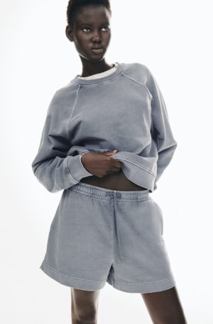 washed cotton sweat shorts