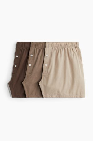 3 pack woven cotton boxer shorts