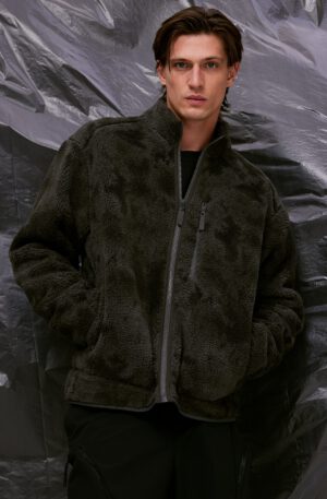 regular fit teddy activewear jacket