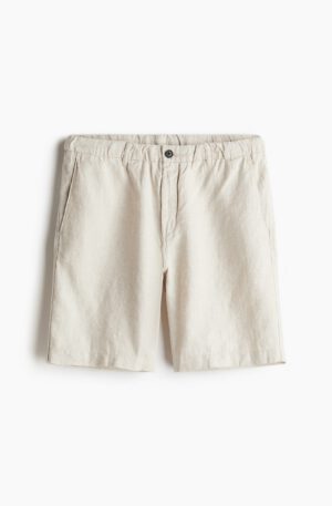 regular fit linen shorts