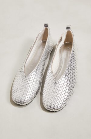 braided leather ballet flats