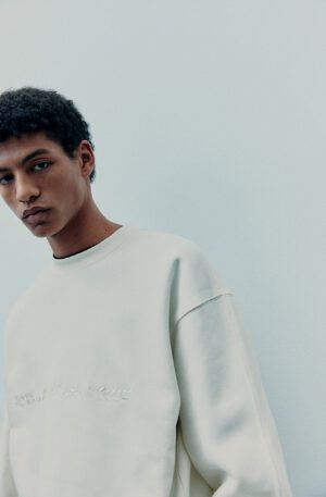 loose fit print sweater