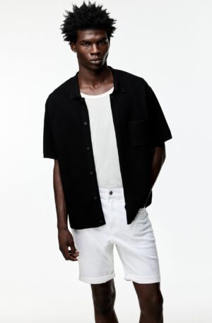 slim fit cotton twill shorts