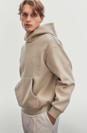 loose fit print hoodie