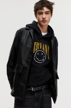 oversized fit print hoodie