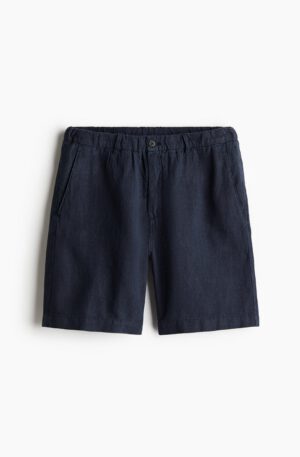 regular fit linen shorts