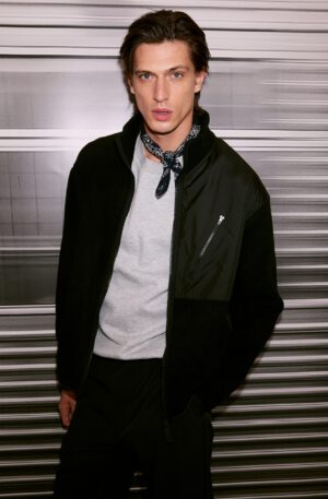 loose fit mid layer teddy jacket